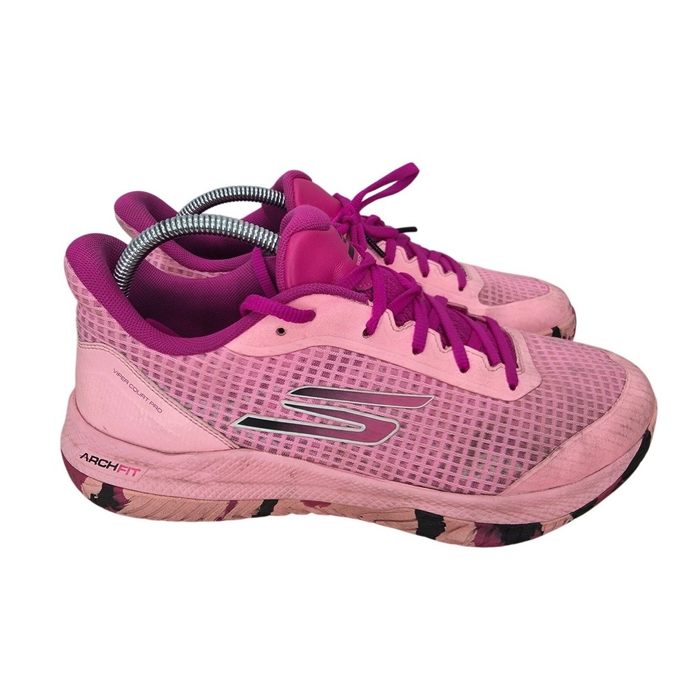 Skechers Viper Court Pro Pickleball Shoes Womens 11 Pink Arch Fit Sneakers Sport